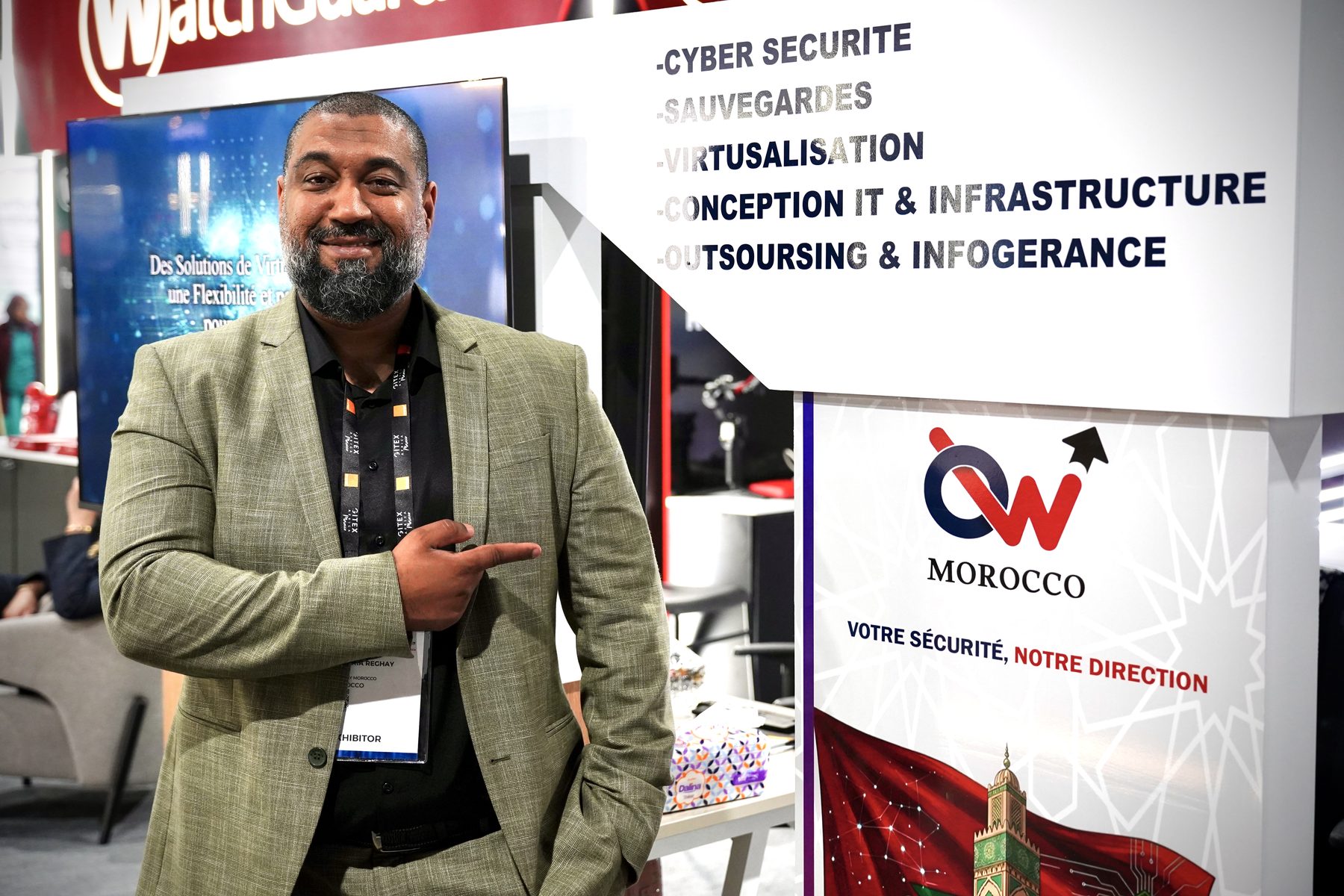 Zakaria Reghay, fundador de ONE WAY MOROCCO, en el stand partner de WatchGuard